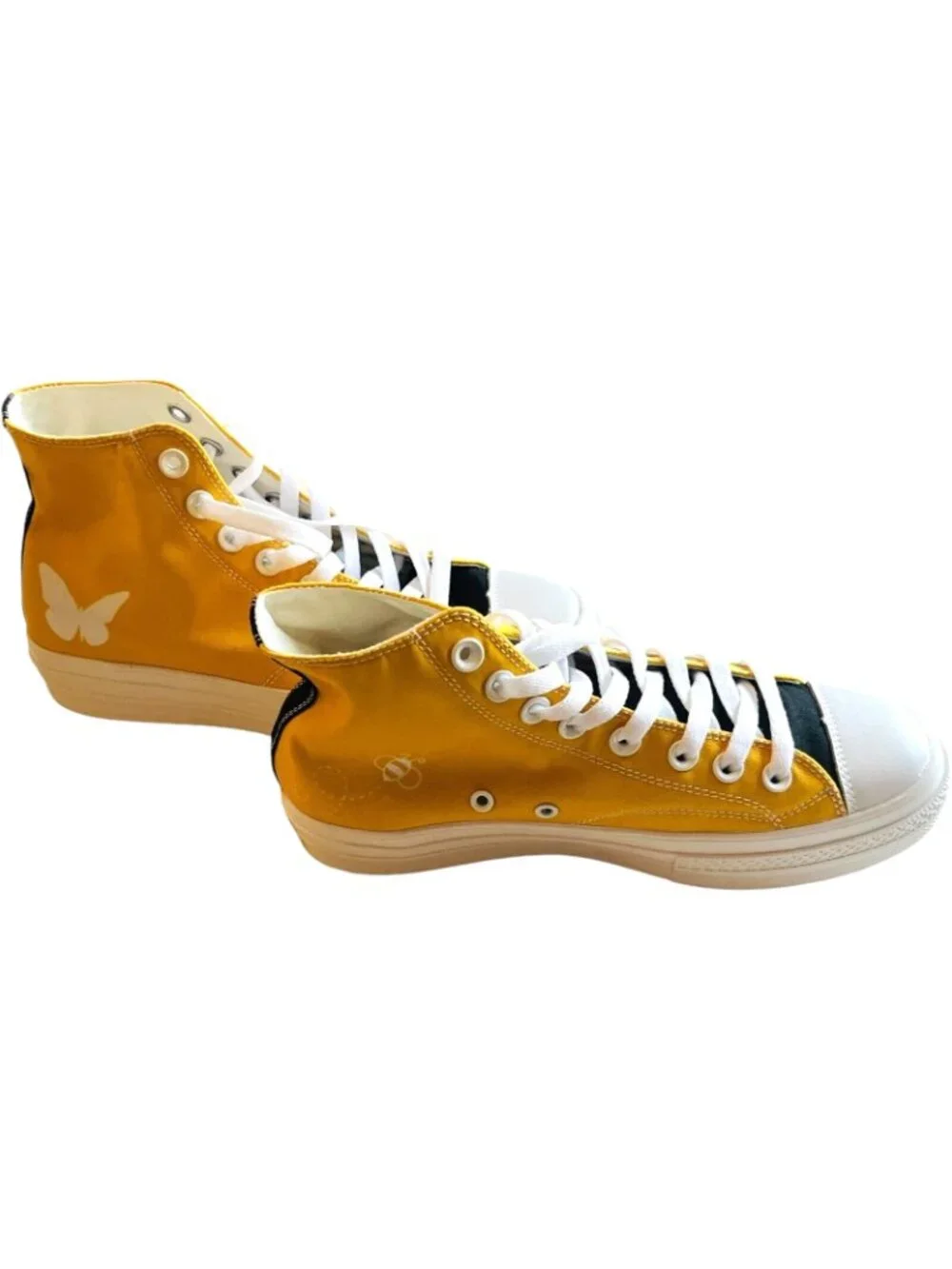 Mohamed Ali Yellow Canvas High Top Shoes - Women's Size 8 - Bee / Butterfly  NEW - Picture 4 of 7